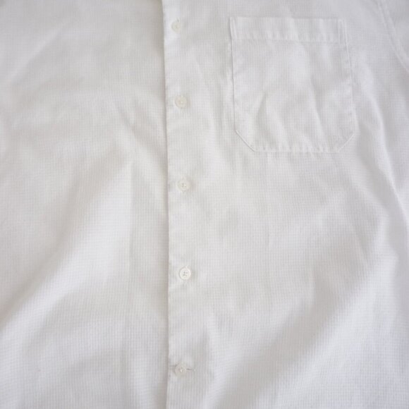 Vtg Givenchy White Cross Pattern Cotton Blend Button Down Dress Shirt 15.5 32/33 - Picture 6 of 11